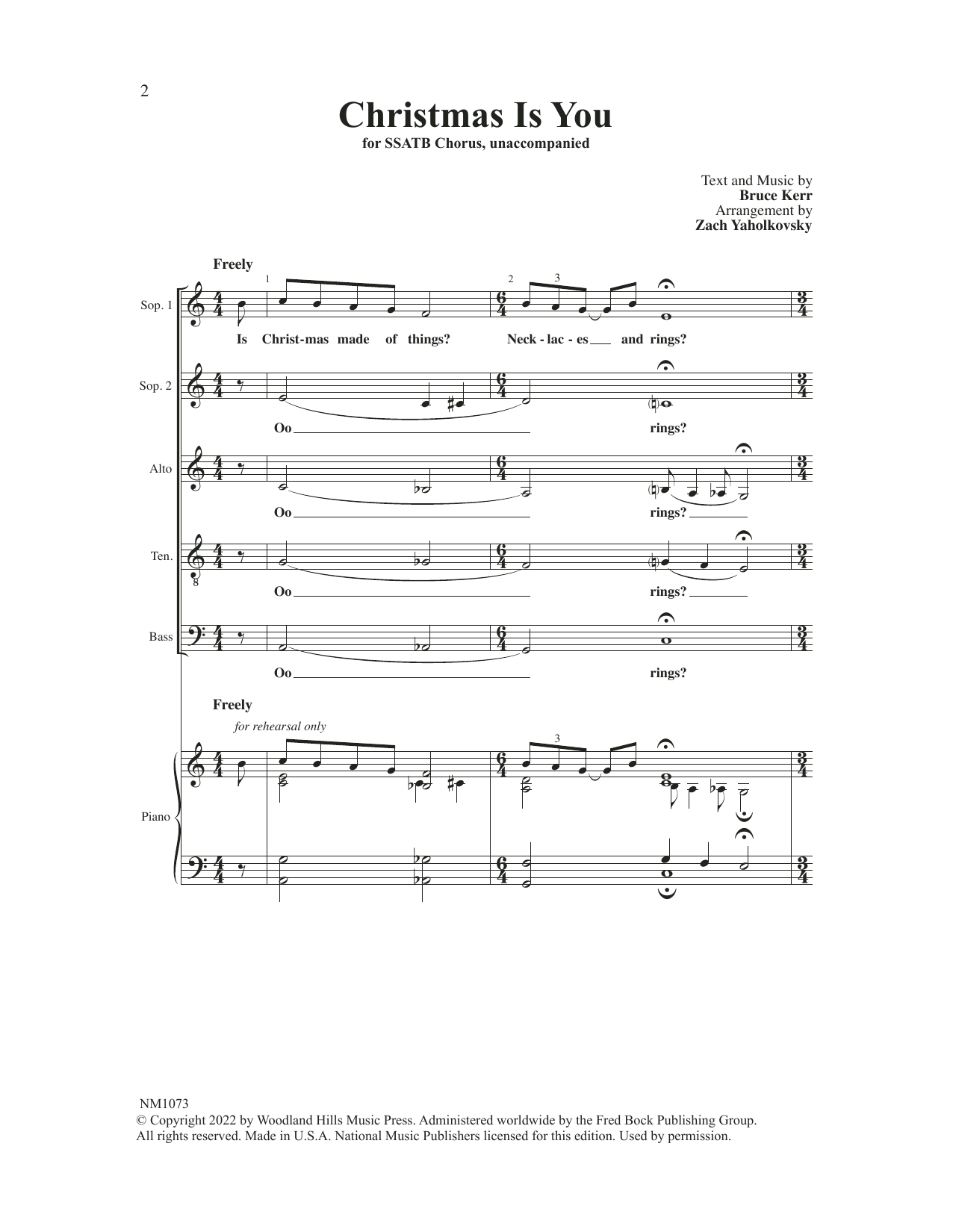 Zach Yaholkovsky Christmas Is You Sheet Music Notes & Chords for SSATB Choir - Download or Print PDF