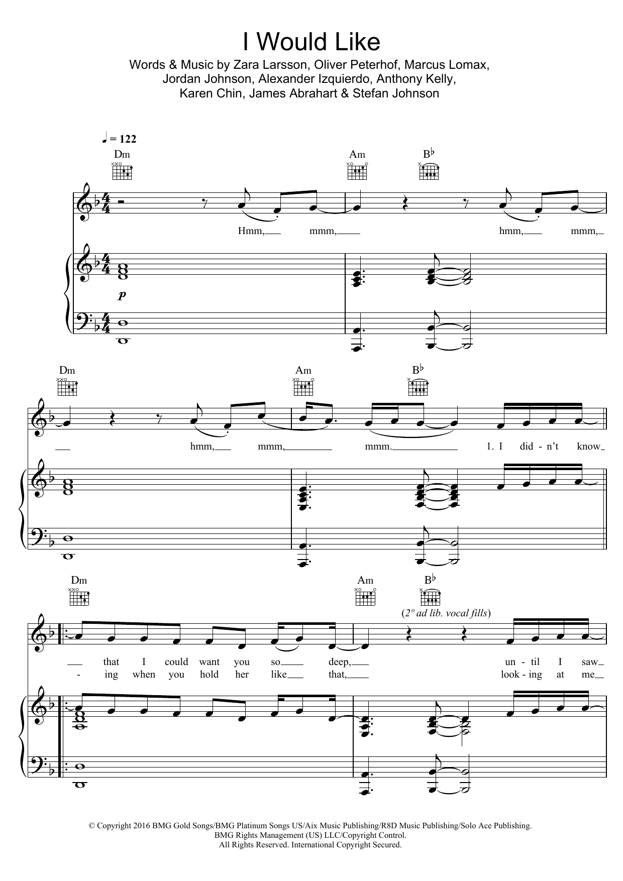 Zara Larsson I Would Like Sheet Music Notes & Chords for Beginner Piano - Download or Print PDF