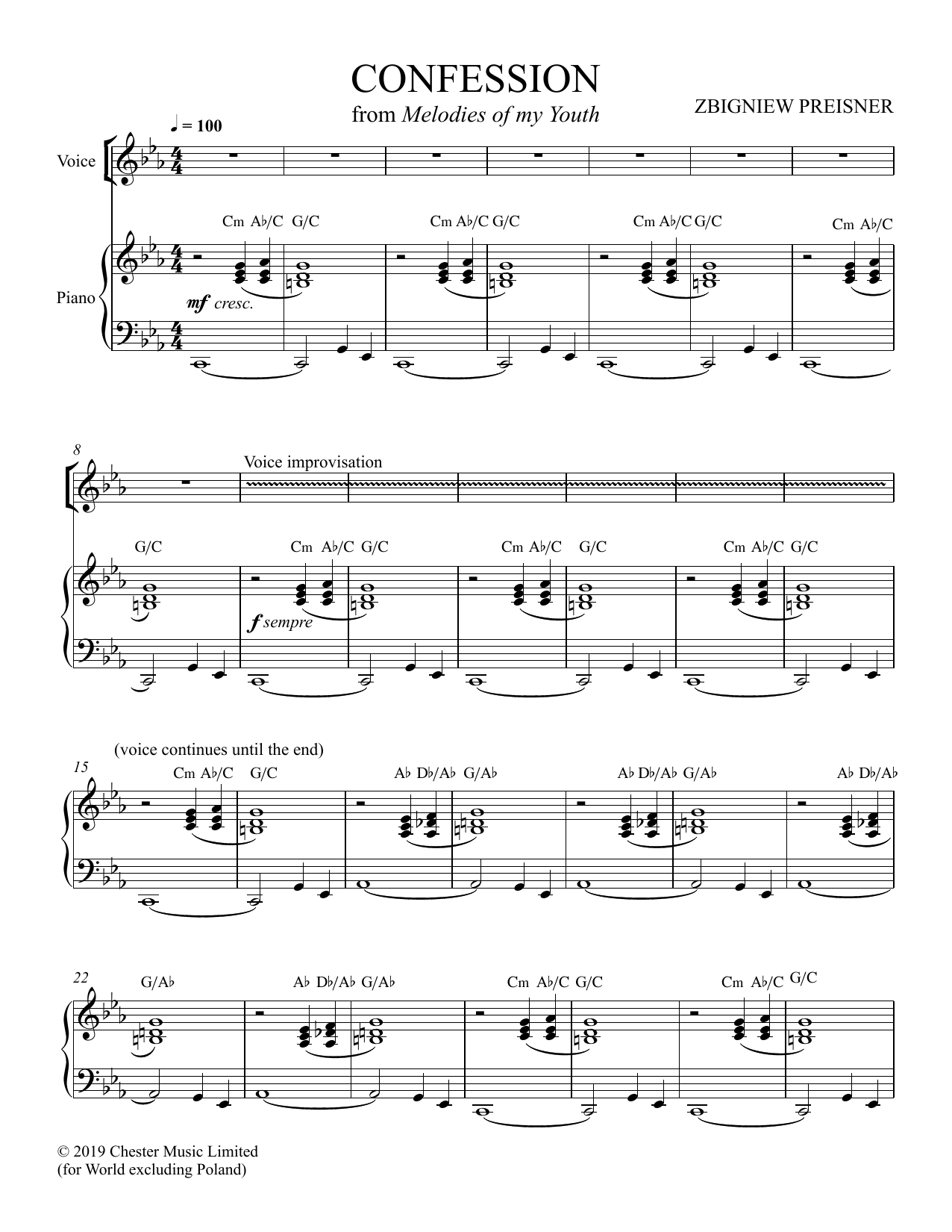 Zbigniew Preisner Confession Sheet Music Notes & Chords for Piano & Vocal - Download or Print PDF Zbigniew Preisner Confession Sheet Music Notes & Chords for Piano & Vocal - Download or Print PDF