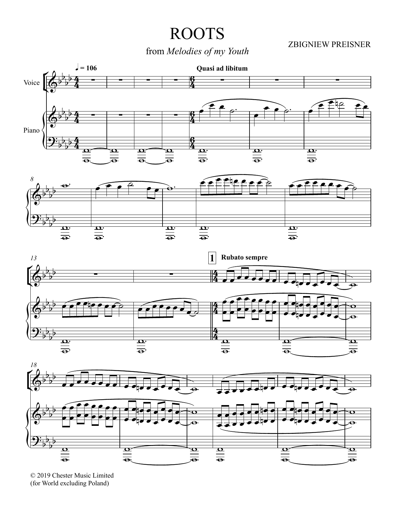 Zbigniew Preisner Roots Sheet Music Notes & Chords for Piano & Vocal - Download or Print PDF Zbigniew Preisner Roots Sheet Music Notes & Chords for Piano & Vocal - Download or Print PDF