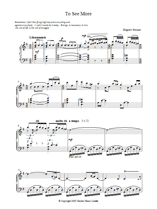 Zbigniew Preisner To See More Sheet Music Notes & Chords for Piano - Download or Print PDF