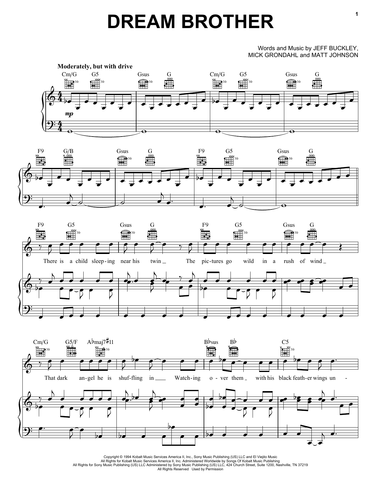 Zedd Dream Brother (feat. Jeff Buckley) Sheet Music Notes & Chords for Piano, Vocal & Guitar Chords (Right-Hand Melody) - Download or Print PDF