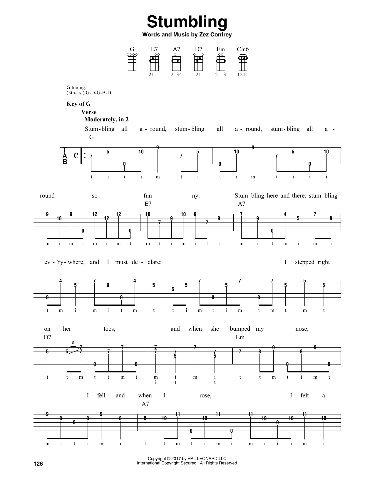 Zez Confrey Stumbling Sheet Music Notes & Chords for Banjo - Download or Print PDF