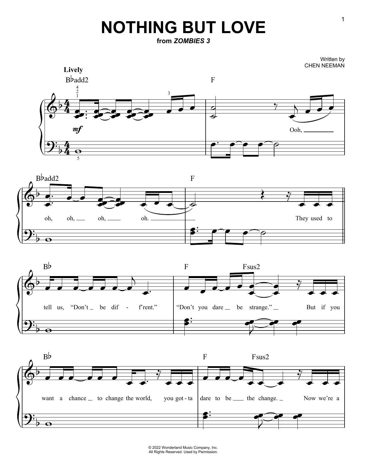 Zombies Cast Nothing But Love (from Disney's Zombies 3) Sheet Music Notes & Chords for Easy Piano - Download or Print PDF