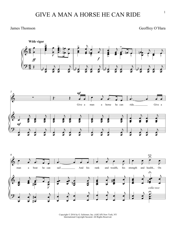 Geoffrey O'Hara Give A Man A Horse He Can Ride (O'Hara)-thumbnail
