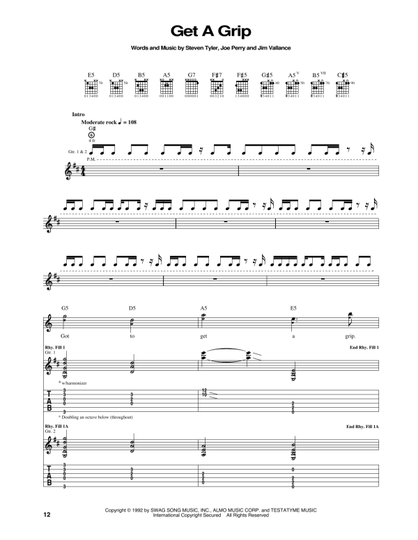 Aerosmith Get A Grip Musik Noten - Guitar Tab - 165965-0
