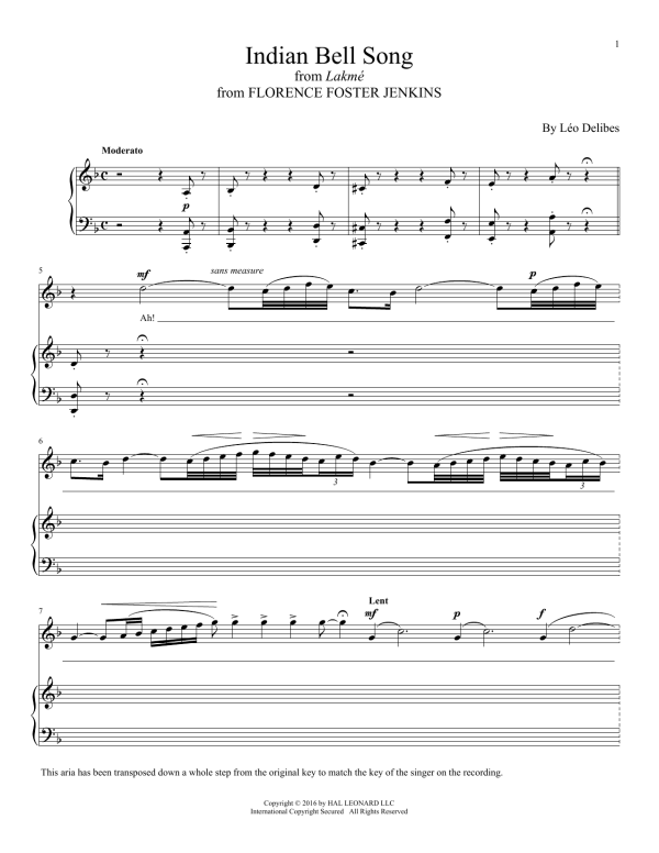Alexandre Desplat Indian Bell Song Musik Noten - Piano & Vocal - 175615-0