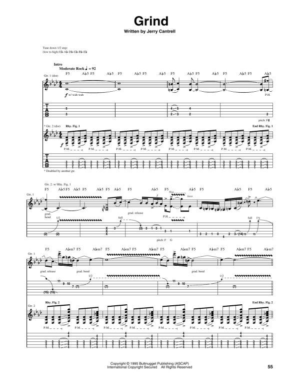 Alice In Chains Grind Musik Noten - Guitar Tab - 165070-0