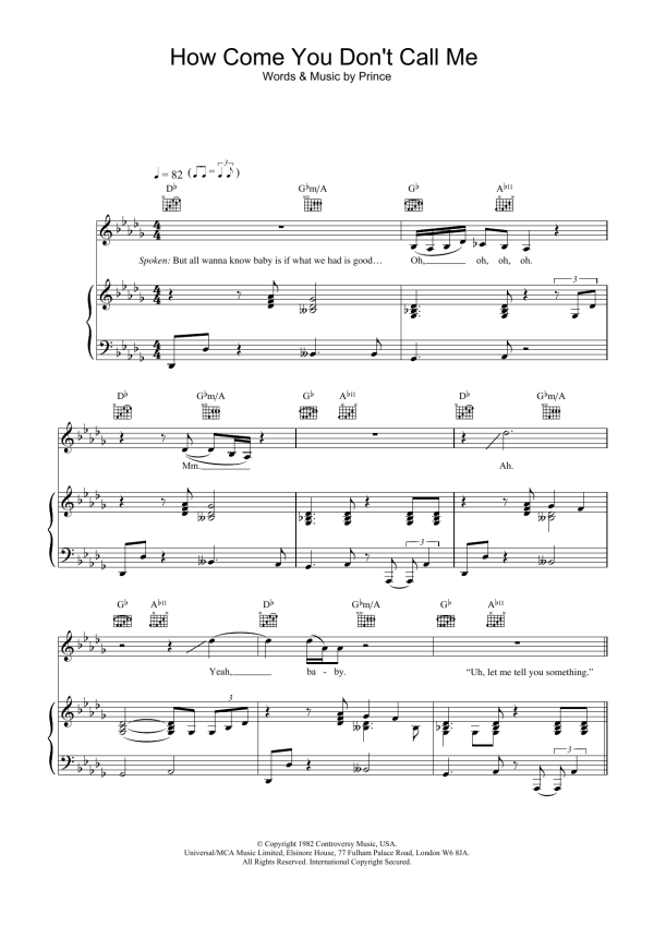 Alicia Keys How Come You Don't Call Me Musik Noten - Piano, Vocal & Guitar Chords - 20598-0