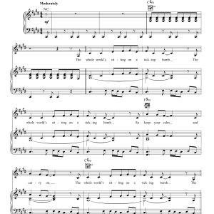 Aloe Blacc Ticking Bomb Musik Noten - Piano, Vocal & Guitar Chords - 155348-0