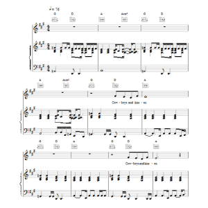 Anastacia Cowboys & Kisses Musik Noten - Piano, Vocal & Guitar Chords - 18506-0