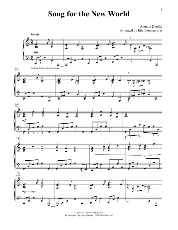 Antonin Dvorak Song For The New World Musik Noten - Educational Piano - 74960-0