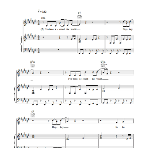 Aqua Around The World Musik Noten - Piano, Vocal & Guitar Chords - 18495-0