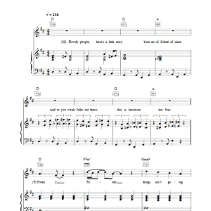 Aqua Freaky Friday Musik Noten - Piano, Vocal & Guitar Chords - 18500-0