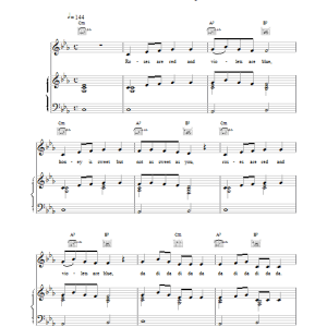 Aqua Roses are Red Musik Noten - Piano, Vocal & Guitar Chords - 15174-0