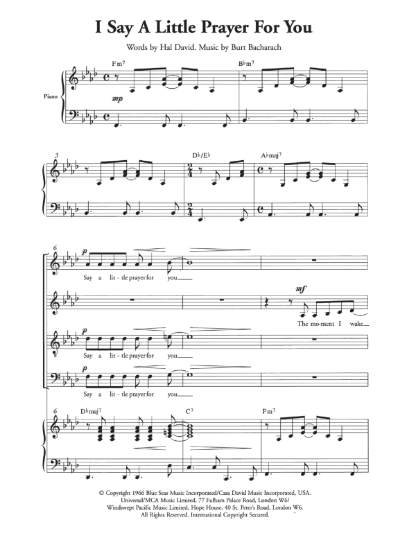 Aretha Franklin I Say A Little Prayer (arr. Berty Rice) Musik Noten - SATB Choir - 121879-0