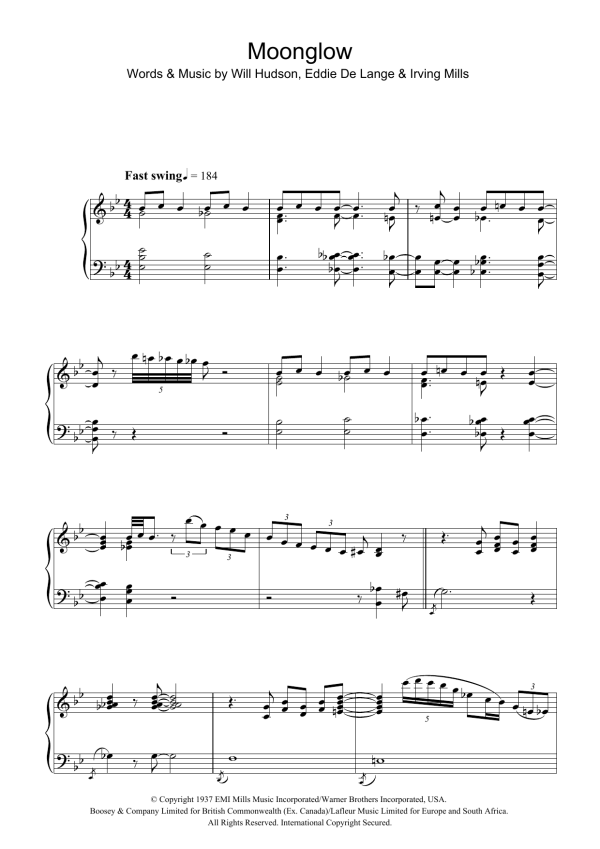Art Tatum Moonglow Musik Noten - Piano Solo - 32918-0