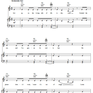 Avril Lavigne Runaway Musik Noten - Piano, Vocal & Guitar Chords - 59697-0