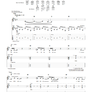 Avril Lavigne Slipped Away Musik Noten - Guitar Tab - 29888-0