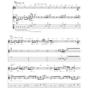 Bad Company Downhill Ryder Musik Noten - Guitar Tab - 170720-0