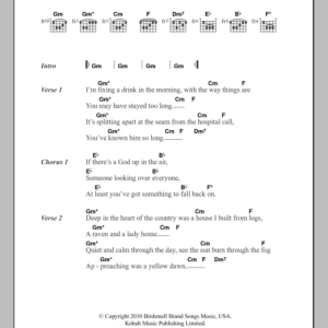 Band Of Horses Compliments Musik Noten - Guitar Chords/Lyrics - 103829-0