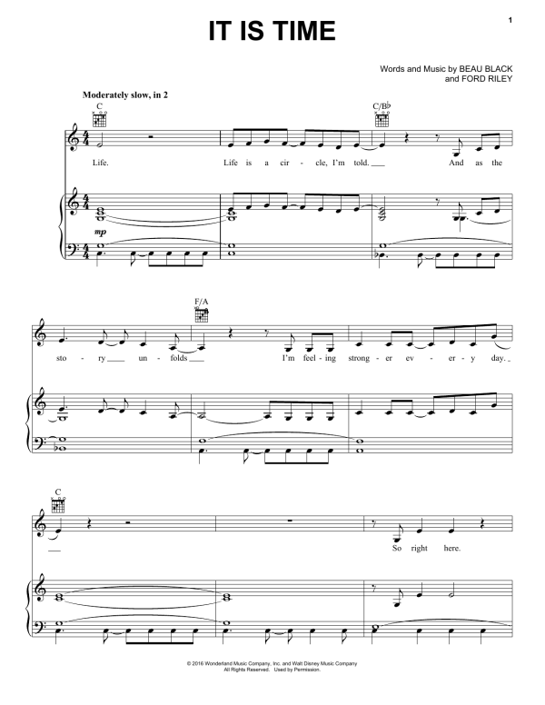 Beau Black It Is Time Musik Noten - Piano, Vocal & Guitar Chords - 169256-0