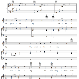 Bee Gees Holiday Musik Noten - Piano, Vocal & Guitar Chords - 20774-0