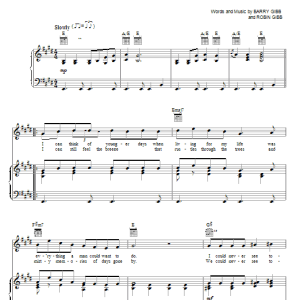 Bee Gees How Can You Mend A Broken Heart Musik Noten - Piano, Vocal & Guitar Chords - 20775-0