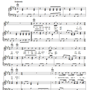 Bee Gees Tomorrow Tomorrow Musik Noten - Piano, Vocal & Guitar Chords - 74938-0