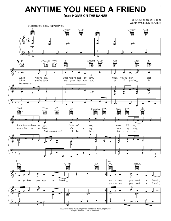 Beu Sisters Anytime You Need A Friend Musik Noten - Piano, Vocal & Guitar Chords - 28146-0