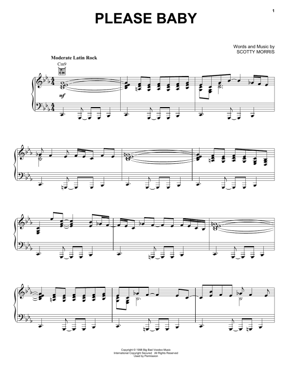 Big Bad Voodoo Daddy Please Baby Musik Noten - Piano, Vocal & Guitar Chords - 153949-0