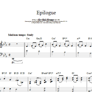 Bill Evans Epilogue Musik Noten - Piano Solo - 15892-0