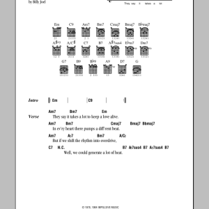 Billy Joel 52nd Street Musik Noten - Guitar Chords/Lyrics - 79616-0