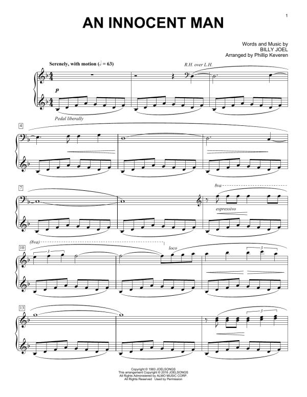 Billy Joel An Innocent Man [Classical version] (arr. Phillip Keveren) Musik Noten - Piano Solo - 171507-0