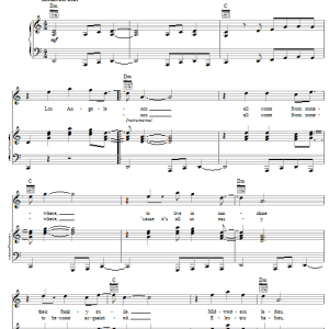 Billy Joel Los Angelenos Musik Noten - Piano, Vocal & Guitar Chords - 56166-0