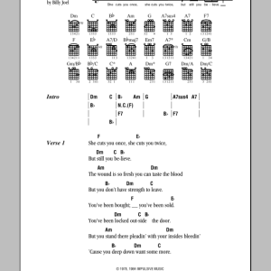 Billy Joel Stiletto Musik Noten - Guitar Chords/Lyrics - 79624-0