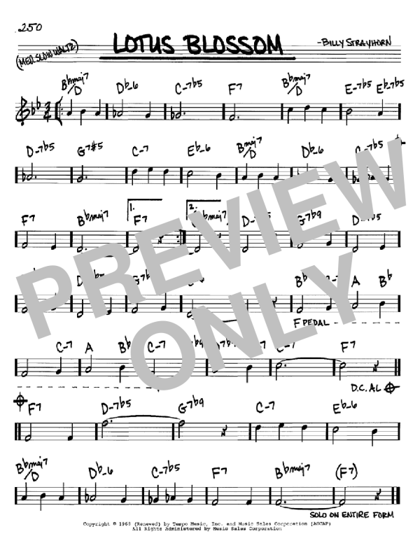 Billy Strayhorn Lotus Blossom Musik Noten - Real Book – Melody & Chords – C Instruments - 74483-0