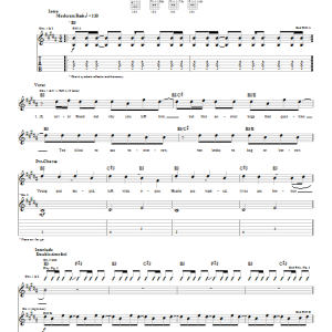 Blink-182 Everytime I Look For You Musik Noten - Guitar Tab - 22352-0