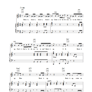 Blue Back It Up Musik Noten - Piano, Vocal & Guitar Chords - 26138-0