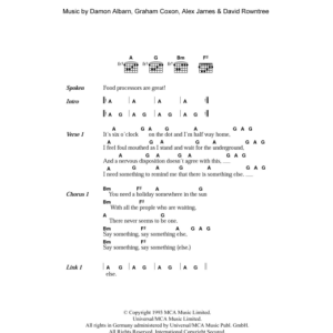 Blur Advert Musik Noten - Guitar Chords/Lyrics - 100747-0