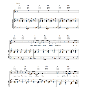 Blur Fade Away Musik Noten - Piano, Vocal & Guitar Chords - 15239-0