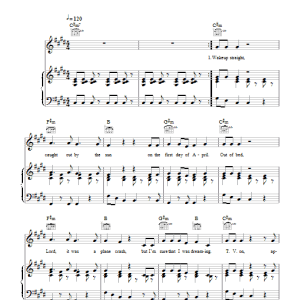 Blur Fool's Day Musik Noten - Piano, Vocal & Guitar Chords - 103410-0