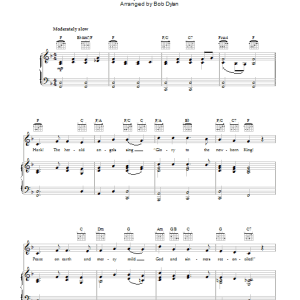 Bob Dylan Hark! The Herald Angels Sing Musik Noten - Piano, Vocal & Guitar Chords - 49181-0