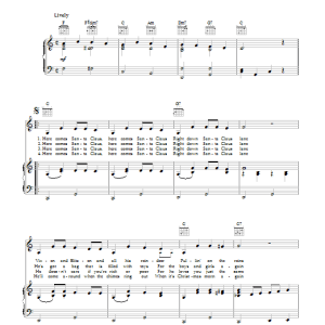 Bob Dylan Here Comes Santa Claus (Right Down Santa Claus Lane) Musik Noten - Piano, Vocal & Guitar Chords - 49190-0