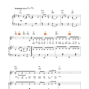 Bob Dylan Moonlight Musik Noten - Piano, Vocal & Guitar Chords - 19195-0