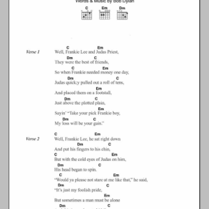 Bob Dylan The Ballad Of Frankie Lee And Judas Priest Musik Noten - Guitar Chords/Lyrics - 101188-0