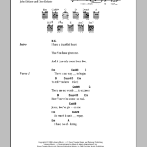 Bob Hartman Thankful Heart Musik Noten - Guitar Chords/Lyrics - 82152-0