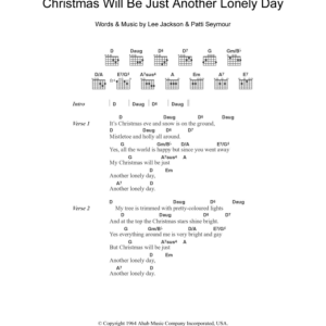 Brenda Lee Christmas Will Be Just Another Lonely Day Musik Noten - Guitar Chords/Lyrics - 101316-0