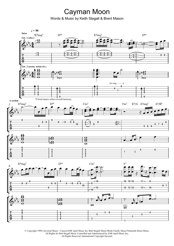 Brent Mason Cayman Moon Musik Noten - Guitar Tab - 115448-0