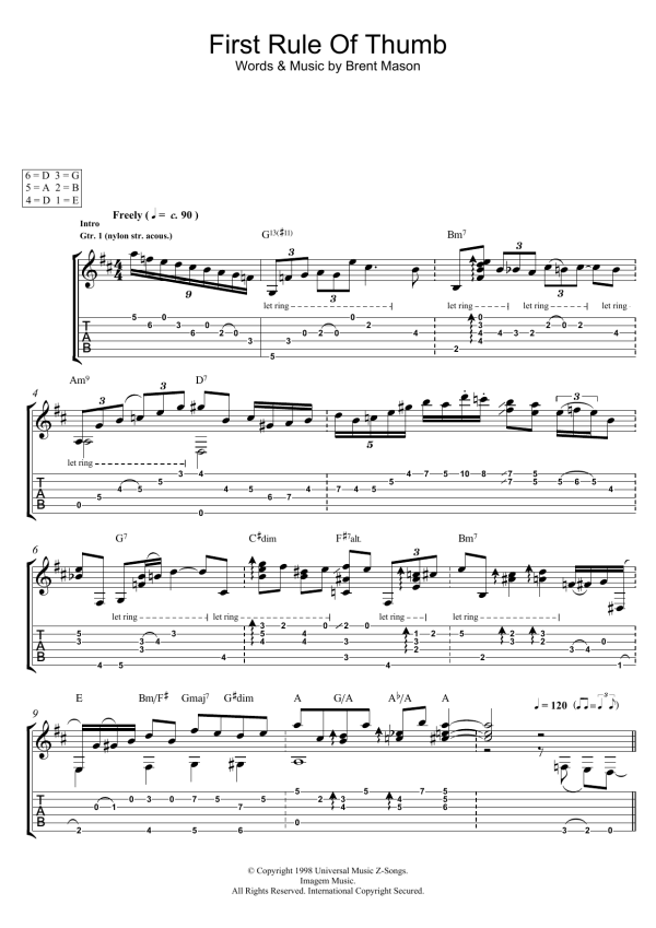 Brent Mason First Rule Of Thumb Musik Noten - Guitar Tab - 115446-0